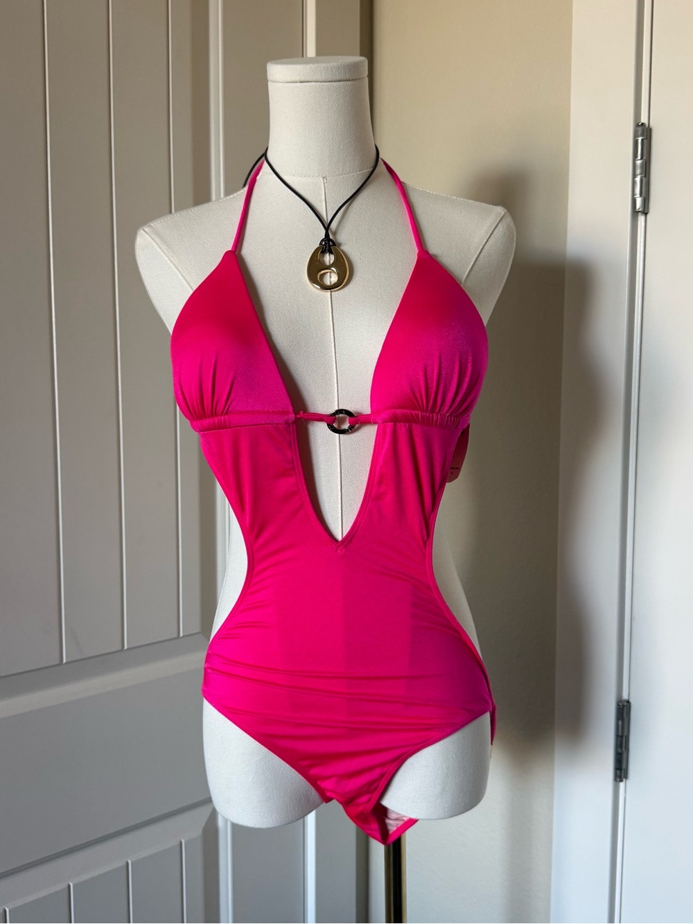 Victoria’s Secret - Women’s Hot Pink Plunge One-Piece Swimsuit
